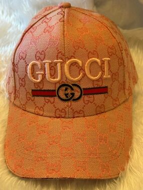Coral Pink Monogram Baseball Cap